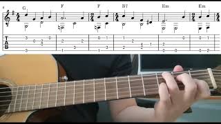 Sally Song The Nightmare Before Christmas  Easy Fingerstyle Guitar Playthrough Lesson With Tabs [upl. by Edette]