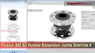 Fusion 360 3D Sketch Rubber Expansion Joints Tutorial  Beginner Practice 4 [upl. by Naga]