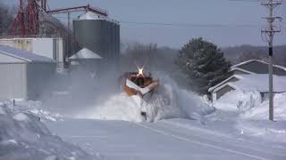 Train Snow Plowing Action in Minnesota [upl. by Yanal]