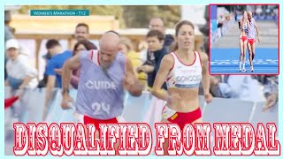 Paralympic marathon runner disqualified from medal after error two metres from finish line [upl. by Yesdnik987]