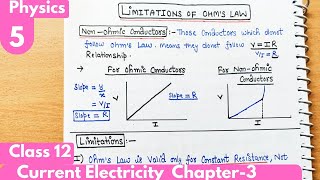 5 Limitations of Ohms Law Non ohmic conductors Current Electricity Class12 Physics neet jee [upl. by Bulley]