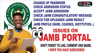 HOW TO ACCESS JAMB CAPS  ISSUES ON JAMB PORTAL  JAMB 20242025 [upl. by Okin]