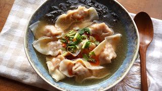 【cc】Shrimp amp Chicken Wonton Soup  Easy and Economy  虾仁鸡肉馄饨汤 [upl. by Janey955]