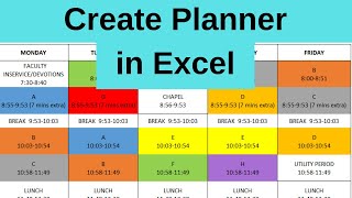 Create Daily Weekly Planner in Excel [upl. by Ashli624]