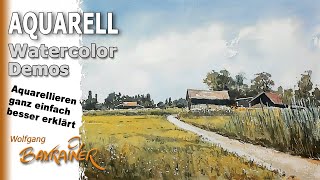 Aquarell–Tutorial Übungsbild Moorlandschaft [upl. by Eyram853]