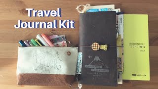 Travel Journal Kit  Minimal Art Supplies Travelers Notebook  Hobonichi [upl. by Nysila309]