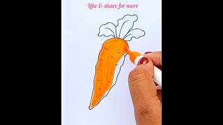 winter vegetable drawinghow to draw carrot 🥕 carrot wintervegetables drawing shorts [upl. by Sedaiuqlem]