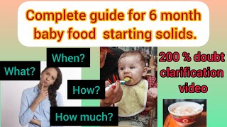 6 month baby food  200 percent complete guide [upl. by Nerrual]