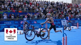 Canadian Tyler Mislawchuk on triathlon competition [upl. by Winthorpe898]