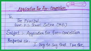 Application for fee concessionapplication for fee concession in EnglishLearn essay application [upl. by Dang]