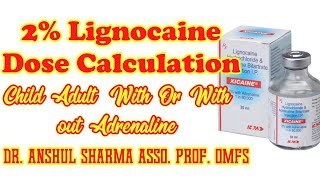 calculate LA doselocal anesthesia dose in pediatric dentistrylignocaine dose [upl. by Lowrance]