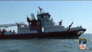 The Fireboat Three Forty Three Arrives in New York Harbor [upl. by Ruddy493]