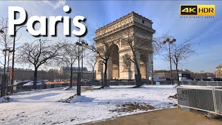 Snow in Paris 🇫🇷 Winter in France 2024 Walking Tour 4K HDR [upl. by Gotcher992]