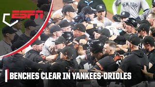 BENCHES CLEAR in Yankees vs Orioles after pitch to the head  ESPN MLB [upl. by Carver739]