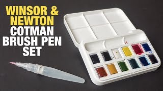 Review Winsor amp Newton Cotman Brush Pen Set [upl. by Shannen840]