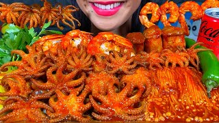 ASMR SPICY SEAFOOD BOIL makanan laut pedas 먹방 MUKBANG MASSIVE Eating Sounds [upl. by Nadean]