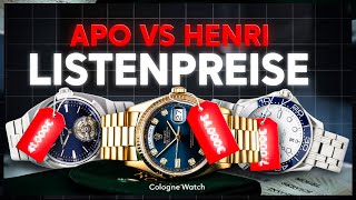 Listenpreise Raten  Apo vs Henri  Wer hat mehr Wissen über Uhren  320 [upl. by Fast497]