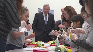 Agriculture Secretary Tom Vilsack visited Maplewood Elementary School in Greeley [upl. by Niliac308]