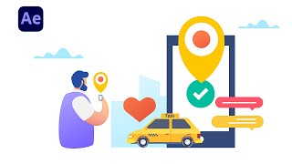 Explainer Taxi Animation in After Effects Tutorial  No Plugin [upl. by Nilyac]