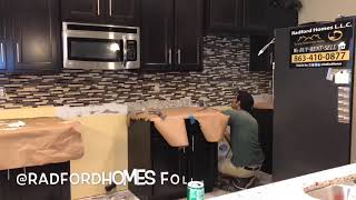 How to Remove Backsplash  Kitchen Tile  New Luxury Tile  Under Cabinet Lighting  Radford Homes [upl. by Papst]