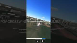 Crossfield landing at Mumbai airport with Emirates airplane crosswind landing music [upl. by Starlin]