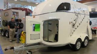 New horse trailer from Germany Boeckmann introduced at NATDA convention [upl. by Nylannej]