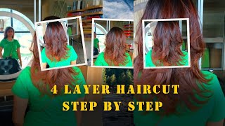 How To Cut Layer Cut Hair At Home By Self  How To Cut Layers in Medium [upl. by Alocin]