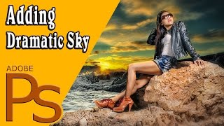 How To Adding Dramatic Sky  Photoshop CC Tutorials [upl. by Ecyaj875]