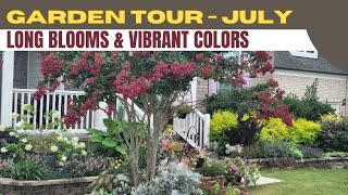 July Garden Tour 2024  Add Best Curb Appeal To The Front Yard  Bright Plants For Landscape Design [upl. by Gay]