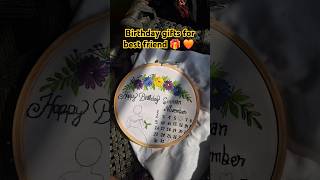 How to make birthday gifts for best friend hoopembroidery embroidery youtubeshorts ytshort art [upl. by Egarton]