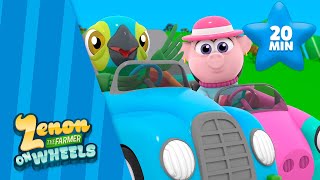 LETS PLAY AND SING WITH OUR FRIENDS FROM THE FARM🚦ZENON the FARMER on WHEELS 🚗 Videos for Kids [upl. by Taryn491]