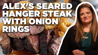 Alex Guarnaschellis Hanger Steak with Red Onion Rings  Food Network [upl. by Riggs617]