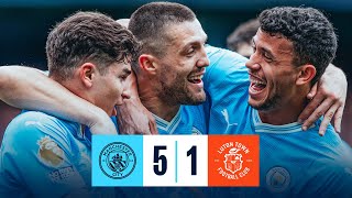 HIGHLIGHTS CITY MOVE TOP WITH FIVE STAR WIN OVER LUTON  Man City 51 Luton Town  Premier League [upl. by Nolly101]