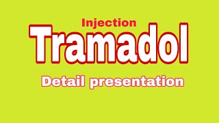 Injection tramadol its machanism indication contraindication available form anddose [upl. by Nysa]