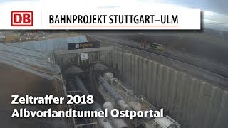 NBS Albvorlandtunnel Ostportal – Zeitrafferfilm 2018 [upl. by Olegnad620]