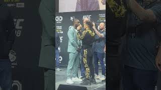 Henry Cejudo Kicks Pillows during Aljamain Sterling Face Off UFC 288 [upl. by Anner75]