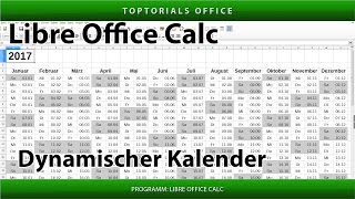 Dynamischen Kalender erstellen  Download LibreOffice Calc [upl. by Amak568]