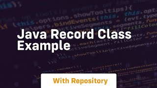 java record class example [upl. by Yrevi750]