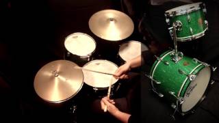 Franco Dal Monego plays Gretsch Green Glitter Vintage Jazz Set with Zildjian Avedis Vintage cymbals [upl. by Adranoel]