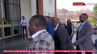 Councillor Blessing Duma arrives at the Harare Magistrates Court facing allegations of extortion [upl. by Fiedling]