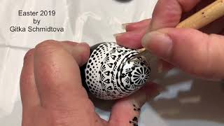 Black and white Easter eggs pysanky by Gitka Schmidtova [upl. by Lean]