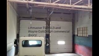 Liftmaster T Logic 3 and Wayne Dalton GH Commercials on DoorLink 6500 Commercial Doors [upl. by Htebasil]