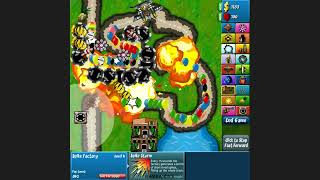 Bloons Tower Defense 4 Track 4  Intermediate  Hard  No Lives Lost [upl. by Adler429]