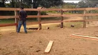 Construção de Redondel para cavalos doma aluguel de baias e piquetes Rancho Matuto Bragança Paulista [upl. by Thynne327]