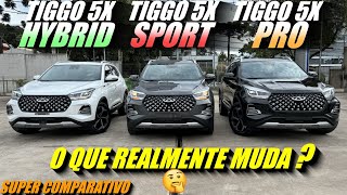 COMPARATIVO TIGGO 5X SPORT 2025 vs TIGGO 5X PRO 2025 vs TIGGO 5X PRO HYBRID 2025 O que muda [upl. by Kokoruda]