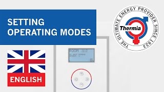 English  Setting operating modes  Thermia heat pump [upl. by Direj859]