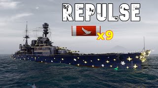 World of WarShips Repulse  9 Kills [upl. by Aifoz428]