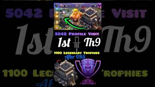 First Th9 to Cross 1100 Legendary Trophies After Operation Blue skiesTh9 5042coc [upl. by Khai]