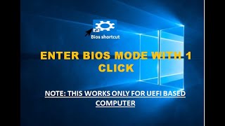 Enter Computer bios without pressing BIOS keywith one clickApplicable only for UEFI based PC [upl. by Aleck]