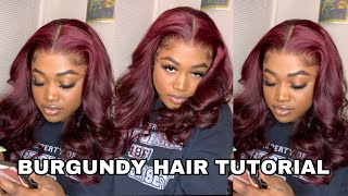 HOW TO DYE HAIR BURGUNDY WITHOUT BLEACH  BEGINNER FRIENDLY [upl. by Sydelle]